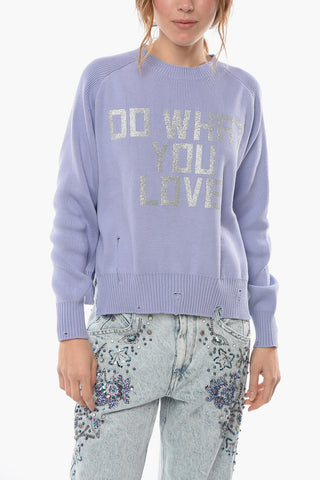 Glitter Print DELILHA FLOCK Crewneck Sweater