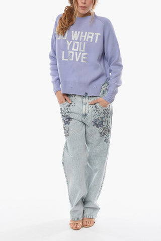 Glitter Print DELILHA FLOCK Crewneck Sweater
