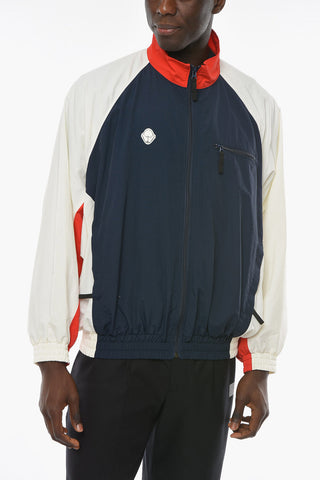 Bomber in Nylon con Motivo Color Block