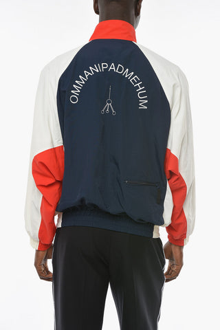 Bomber in Nylon con Motivo Color Block