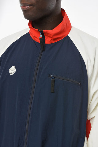 Bomber in Nylon con Motivo Color Block