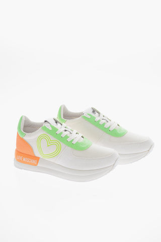 LOVE Fabric Sneakers with Glittery Trim