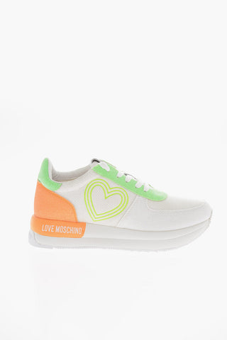 LOVE Fabric Sneakers with Glittery Trim