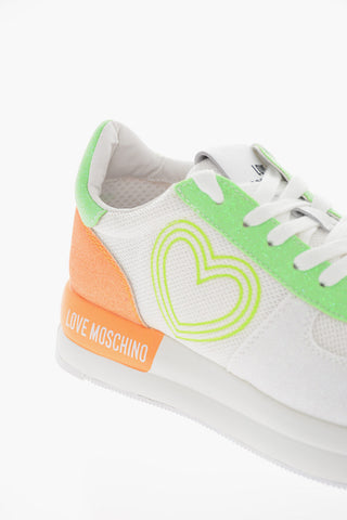 LOVE Fabric Sneakers with Glittery Trim