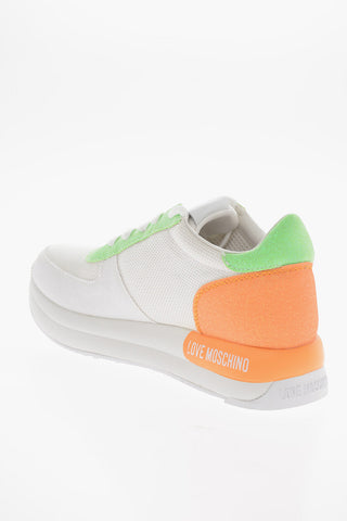 LOVE Fabric Sneakers with Glittery Trim