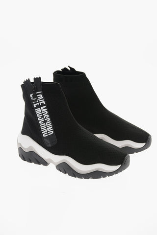 LOVE Sneakers Alte Sock con Logo a Contrasto e Suola Bicolore