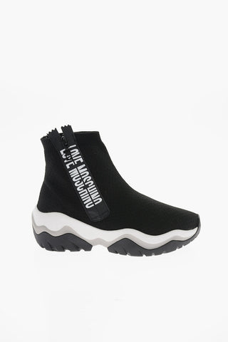 LOVE Sneakers Alte Sock con Logo a Contrasto e Suola Bicolore