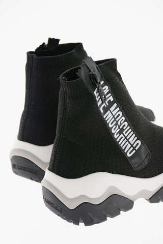 LOVE Sneakers Alte Sock con Logo a Contrasto e Suola Bicolore