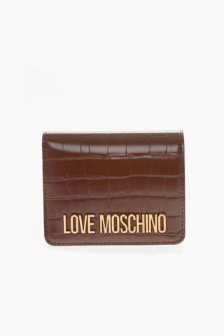 LOVE Crocodile Effect Faux Leather Mini Wallet with Coin Pocket