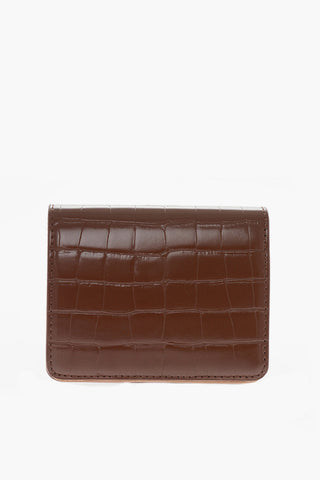 LOVE Crocodile Effect Faux Leather Mini Wallet with Coin Pocket