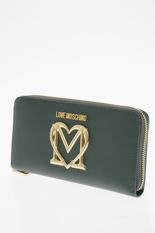 LOVE Faux Leather Continental Wallet with Golden Logo Plaque