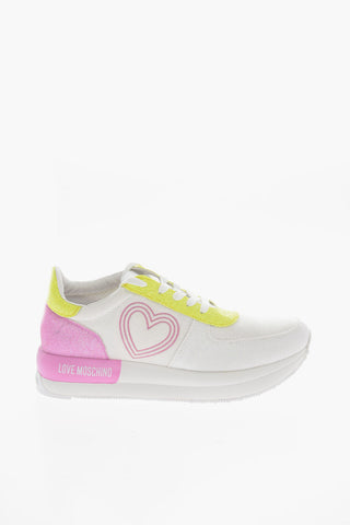 LOVE Fabric Sneakers with Glittery Trim