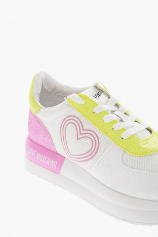 LOVE Fabric Sneakers with Glittery Trim