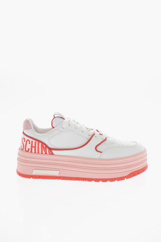 LOVE Leather Sneakers with Multilayer Sole 5cm