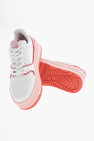 LOVE Leather Sneakers with Multilayer Sole 5cm