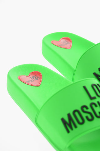 LOVE Ciabatte da Piscina Fluo con Logo in Rilievo