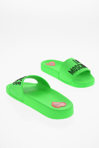 LOVE Ciabatte da Piscina Fluo con Logo in Rilievo