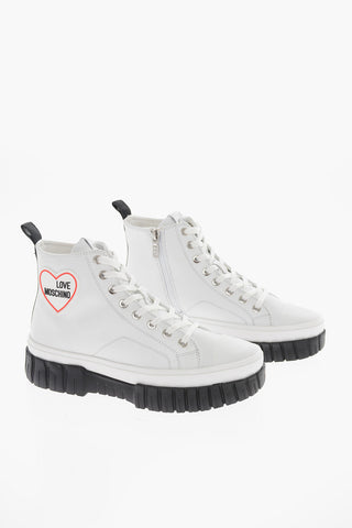LOVE Leather LOVELY LOVE High Top sneakers with Side Zip