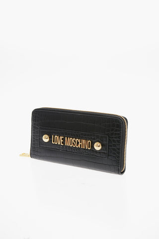LOVE Crocodile Effect Faux Leather Wallet