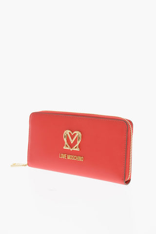 LOVE Patent Faux Leather Wallet with Golden Logo