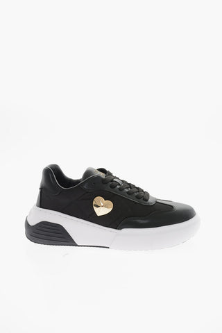 LOVE Quilted Sneakers with Leather Trim and Golden Heart