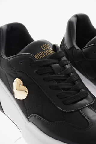 LOVE Quilted Sneakers with Leather Trim and Golden Heart