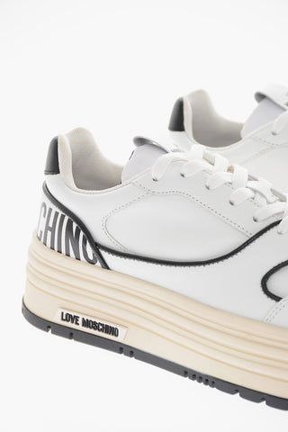 LOVE Sneakers Basse in Pelle con Fondo Effetto Multistrato 5cm