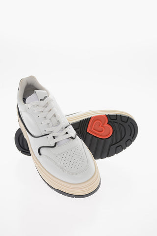 LOVE Sneakers Basse in Pelle con Fondo Effetto Multistrato 5cm