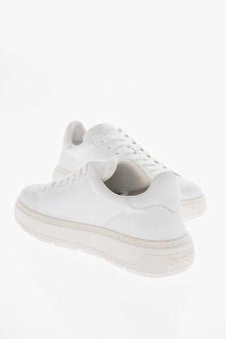 LOVE Solid Color Leather Sneakers