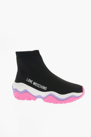 Sneakers Sock Alte ROLLER COASTER Con Logo in Lettering