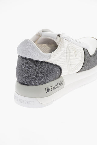 LOVE Fabric Sneakers with Glittery Trim
