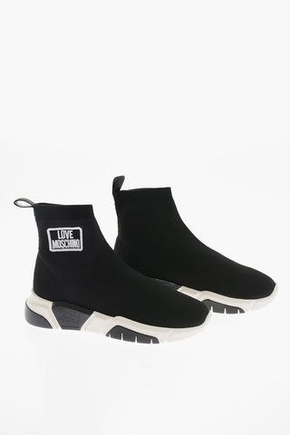 LOVE Sneakers Alte Sock con Logo a Contrasto e Suola Bicolore