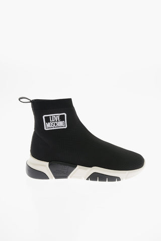 LOVE Sneakers Alte Sock con Logo a Contrasto e Suola Bicolore