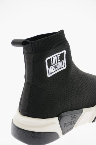 LOVE Sneakers Alte Sock con Logo a Contrasto e Suola Bicolore