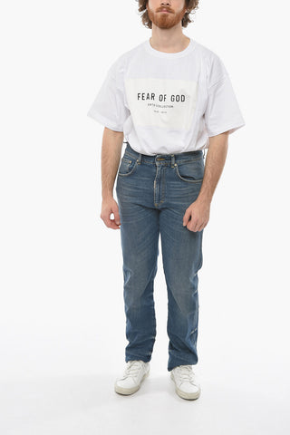 Jeans a Gamba Diritta Effetto Vintage 19cm