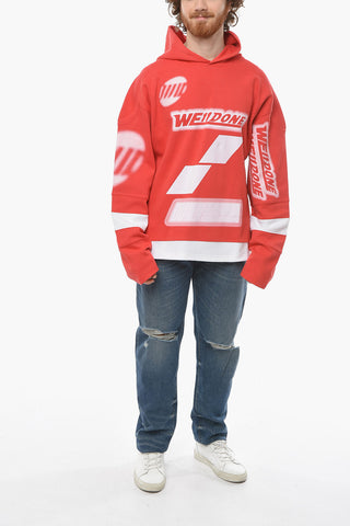 Spray Effect Football Oversized Hoodie