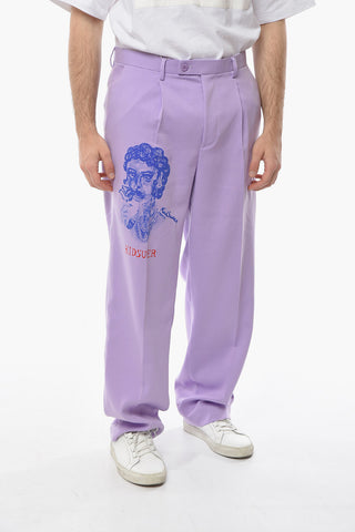 Pantaloni a Una Pince con Stampa Logo