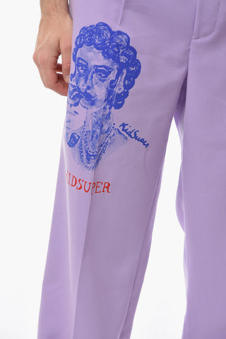 Pantaloni a Una Pince con Stampa Logo