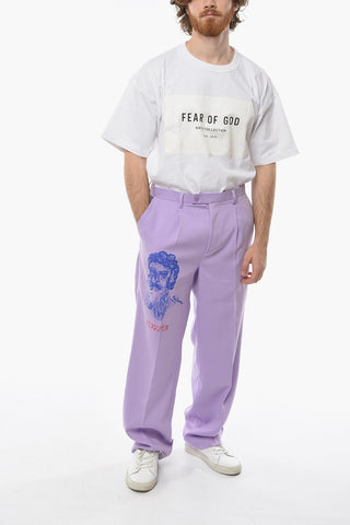 Pantaloni a Una Pince con Stampa Logo