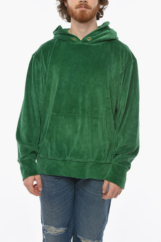 Patch Pocket Frontal Velvet Hoodie