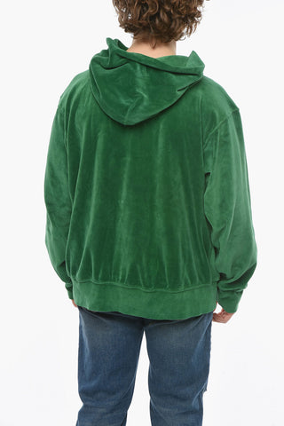 Patch Pocket Frontal Velvet Hoodie