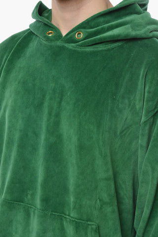 Patch Pocket Frontal Velvet Hoodie