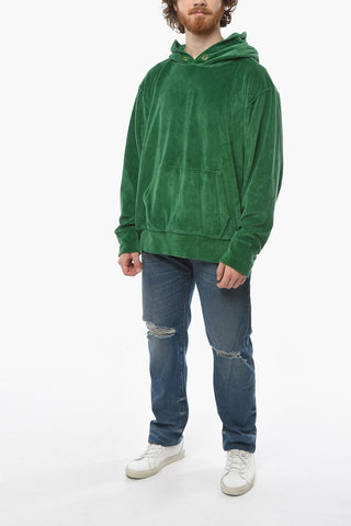 Patch Pocket Frontal Velvet Hoodie