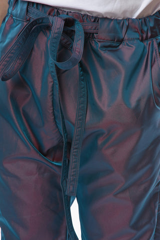 Iridescent Effect Loose Fit Pants