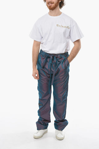 Iridescent Effect Loose Fit Pants