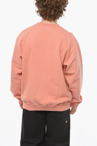 Felpa Girocollo in Cotone Garzato con Logo Stampato