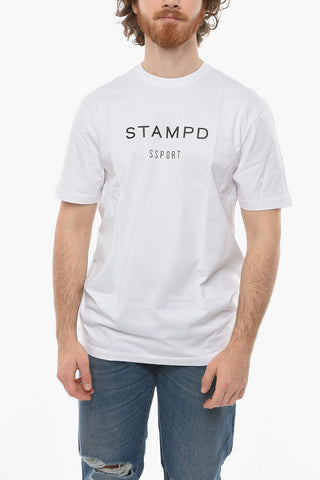 T-shirt Girocollo SPORT Con Maxi Stampa Logo a Contrasto