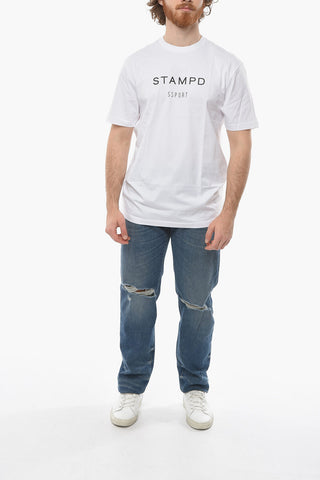 T-shirt Girocollo SPORT Con Maxi Stampa Logo a Contrasto