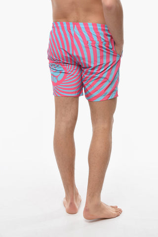 Awning Striped Two-Tone Swim Shorts