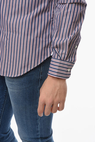 LA SARTORIALE Pencil Striped Cotton CUSTOM Shirt with Spread Collar